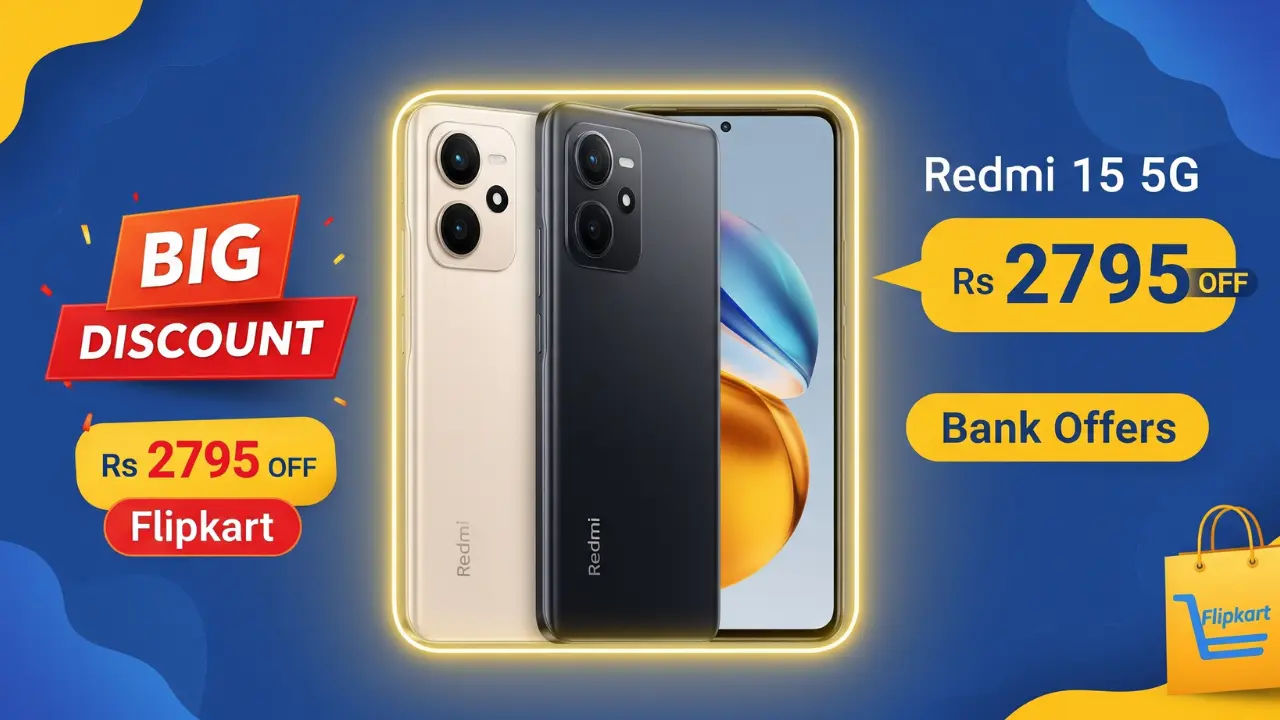 Flipkart का बड़ा धमाका, Redmi 15 5G पर पाएं बैंक ऑफर और ₹2795 का स्पेशल डिस्काउंट