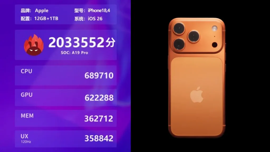 iPhone 17 Pro Max AnTuTu Score